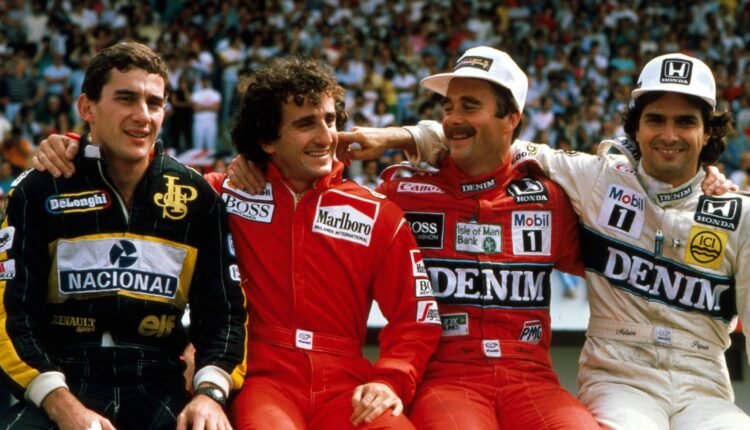 Nelson Piquet, Nigel Mansell, Alain Prost y Ayrton Senna