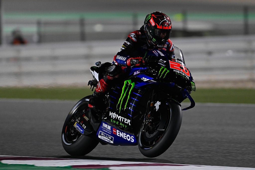 Fabio Quartararo durante los entrenamientos libres del Gran Premio de Qatar. Fuente: motogp.com