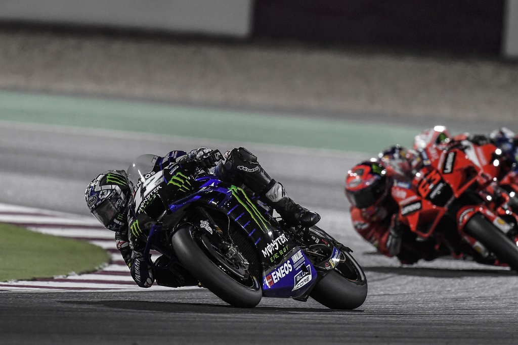 Maverick Viñales durante el GP de Qatar. Fuente: Yamaha